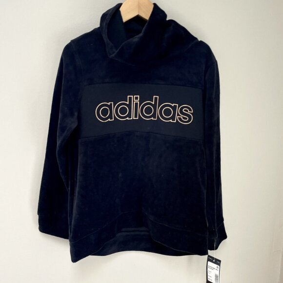 NWT Adidas Black Gold Velour Pullover - Picture 6 of 6